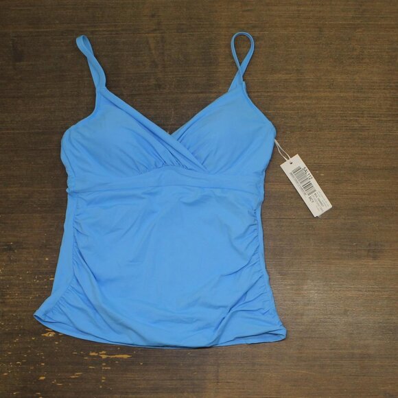 Anne Cole Womens Twist Front Underwire Tankini Swim Top Arctic Blue 36C/38B - Picture 1 of 7